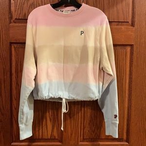 VS PINK Tie-dyed Premium College Cropped Crew